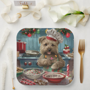 Glen von Imaal Terrier Frische Pasta machen Pappteller