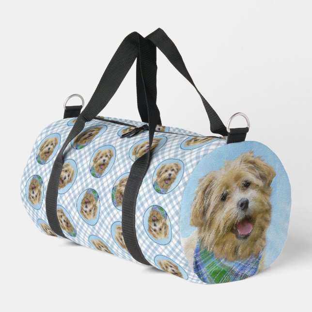 Glen von Imaal Terrier Malerei Original Hunde Kuns Duffle Bag (Linke Seite)