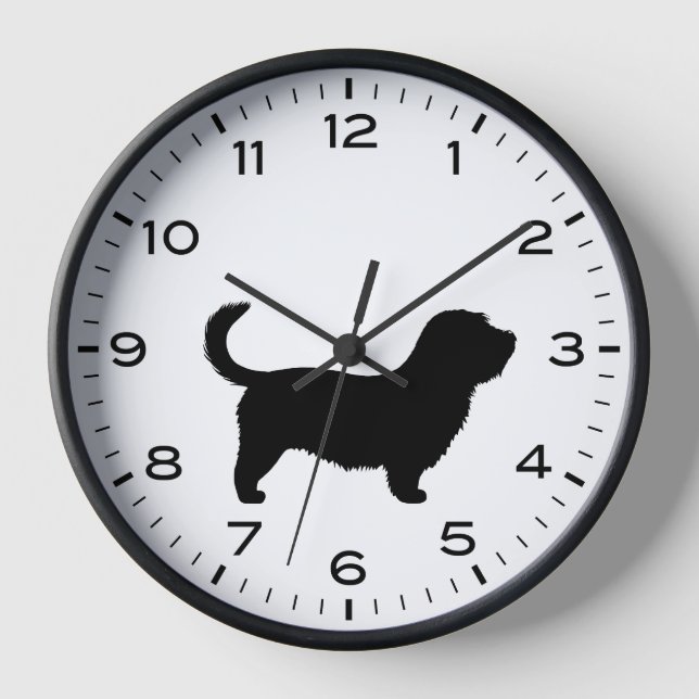 Glen von Imaal Terrier mit langer Schwanz Silhouet Uhr (Vorderseite)