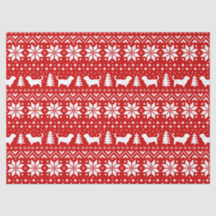 Glen von Imaal Terriers Weihnachtsmuster Rot Seidenpapier