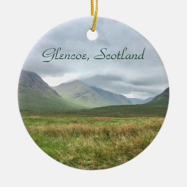 Glencoe Mountains Schottland, Schottische Highland Keramik Ornament (Vorne)