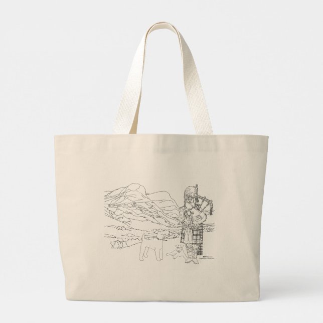 Glencoe Valley Schottland Tote Bag Jumbo Stoffbeutel (Rückseite)