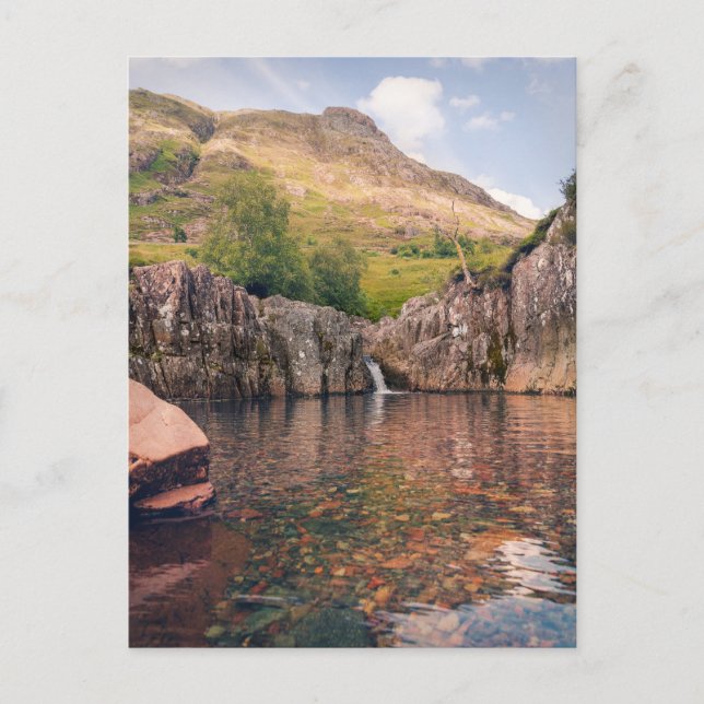 Glencoe Wasserfallpool Feiertagspostkarte (Vorderseite)