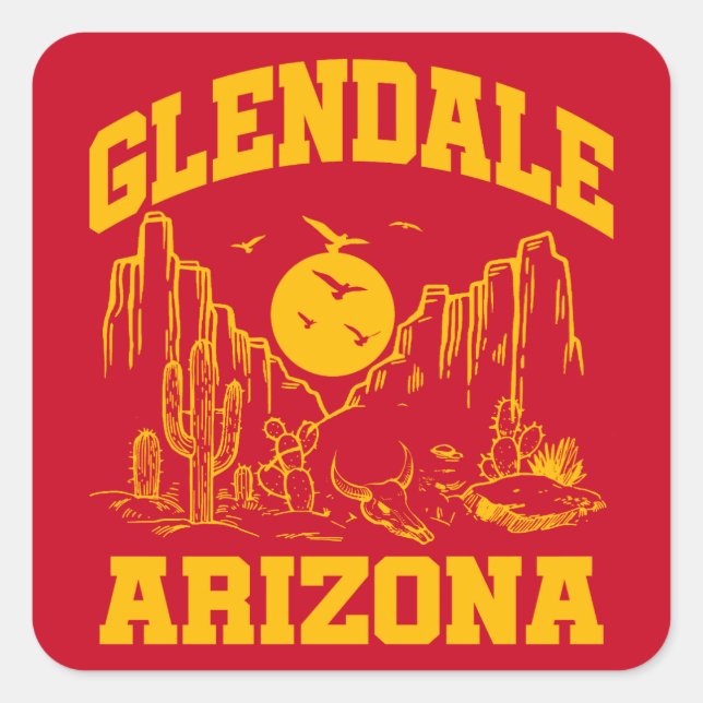 Glendale, Arizona Quadratischer Aufkleber (Vorderseite)