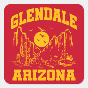 Glendale, Arizona Quadratischer Aufkleber