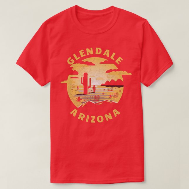 Glendale Arizona Wüste Illustration Vintage Seele T-Shirt (Design vorne)