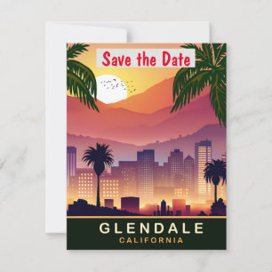 Glendale, Kalifornien, Reise-Postkarte,  Save The Date