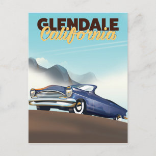 Glendale, Kalifornien Reiseplakat Postkarte