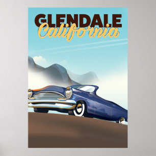 Glendale, kalifornische Reiseplakat Poster