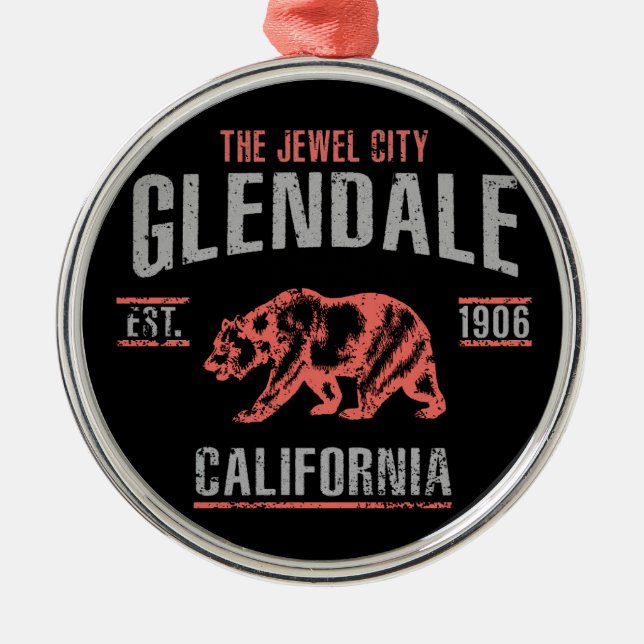 Glendale Silbernes Ornament (Vorne)