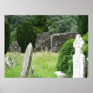 Glendalough, Irland Friedhof Poster