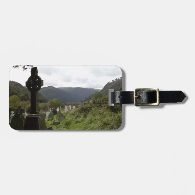 Glendalough keltisches Kreuz Gepäckanhänger (Vorderseite horizontal)