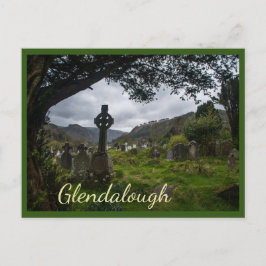 Glendalough (keltisches Kreuz) mit Text Postkarte