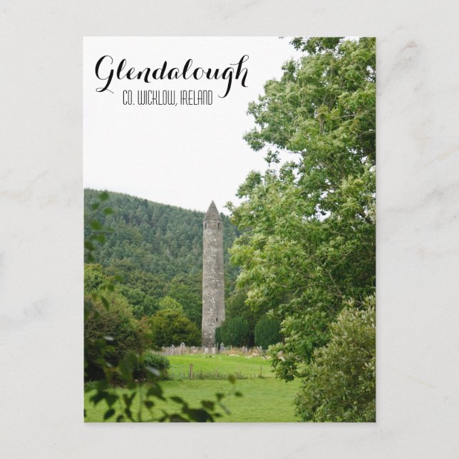 Glendalough Round Tower Postkarte (Vorderseite)