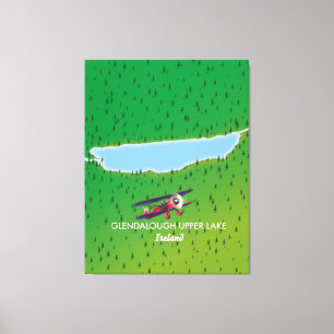 Glendalough Upper Lake Ireland Map Leinwanddruck