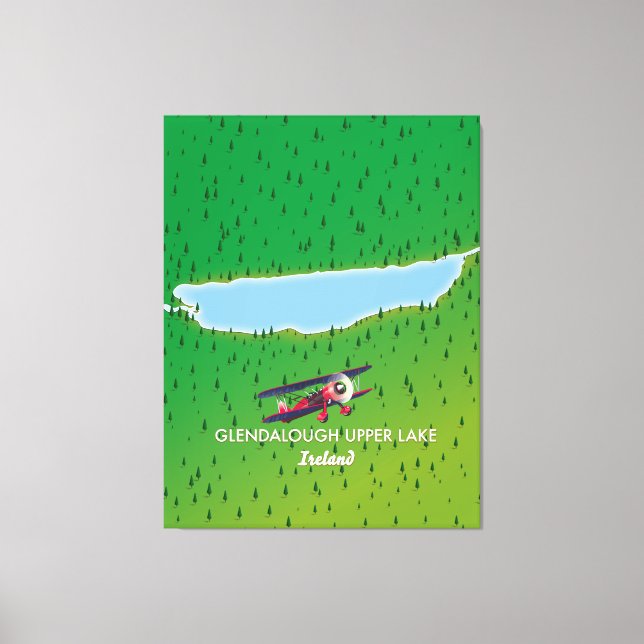 Glendalough Upper Lake Ireland Map Leinwanddruck (Vorderseite)