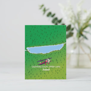 Glendalough Upper Lake Ireland Map Postkarte