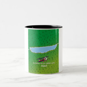 Glendalough Upper Lake Ireland Map Zweifarbige Tasse