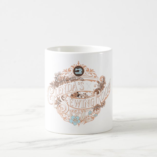 Glenda's Nähraum T - Shirt Transparent Bkgrnd Kaffeetasse (Mittel)