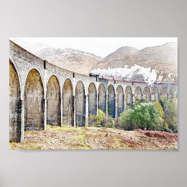 Glenfinnan viadukt Dampfzug Poster (Vorne)