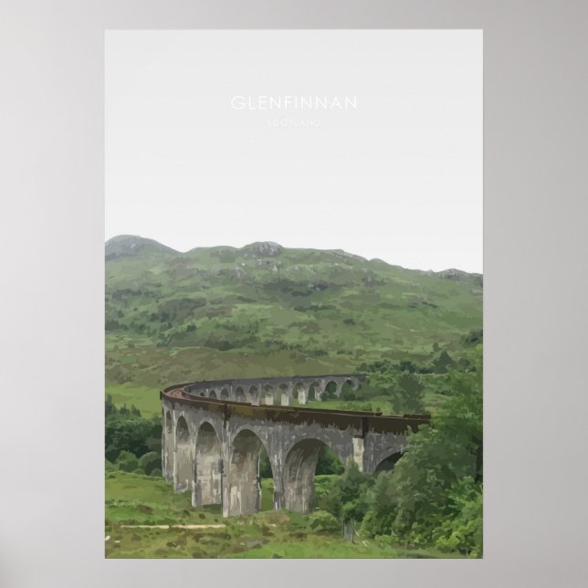 Glenfinnan Viadukt, Schottland Travel Artwork Poster (Vorne)