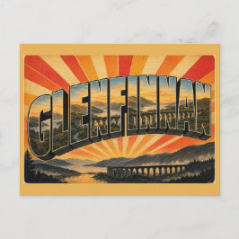 Glenfinnan-Viadukt Schottland Vintage-Reise Kunst Postkarte
