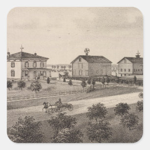 Glenhaven und angenehme Aussicht, Kansas Quadratischer Aufkleber