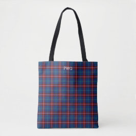 Glenn Clan Tartan Royal Blue Kariert Monogram