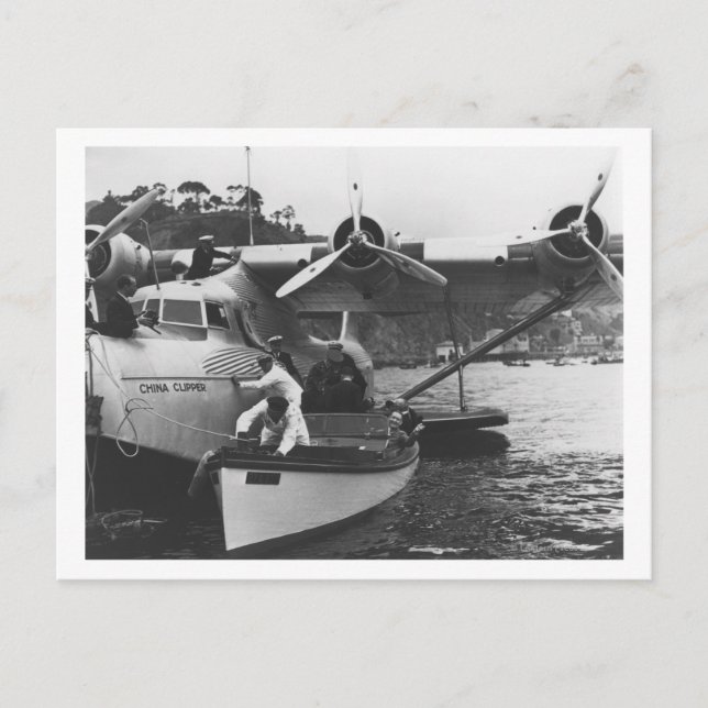 Glenn Martin w/China Clipper Postkarte (Vorderseite)