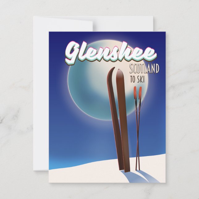 Glenshee Schottland Ski-Plakat (Vorderseite)