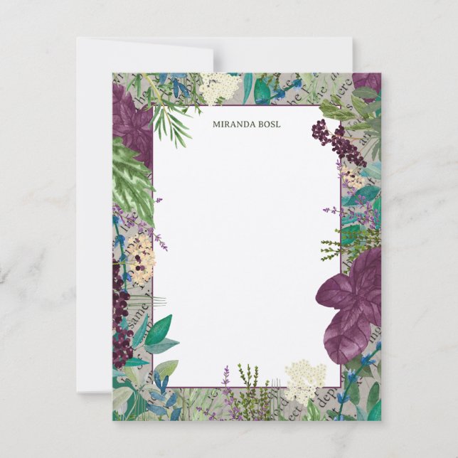 Glenside Botanica - Orchid & Leaf Notecard Mitteilungskarte (Vorderseite)