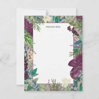 Glenside Botanica - Orchid & Leaf Notecard Mitteilungskarte
