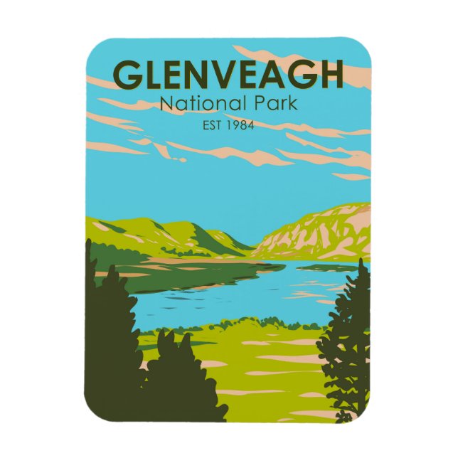 Glenveagh National Park Irland Lough Veagh Travel Magnet (Vertikal)