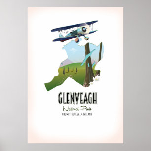 Glenveagh Nationalpark Irland County Donegal Karte Poster