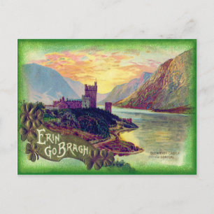 Glenveigh Schloss Donegal Gold Shamrock Postkarte