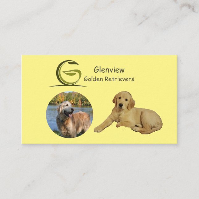 Glenview Golden Retrievers Visitenkarte (Vorderseite)