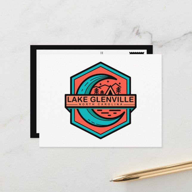 GLENVILLE-Mond-Hexa Postkarte (Vorderseite/Rückseite Beispiel)