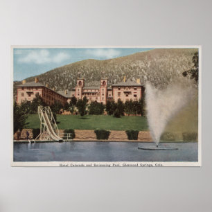 Glenwood Springs, CO - Ansicht des Hotels CO & Poo Poster
