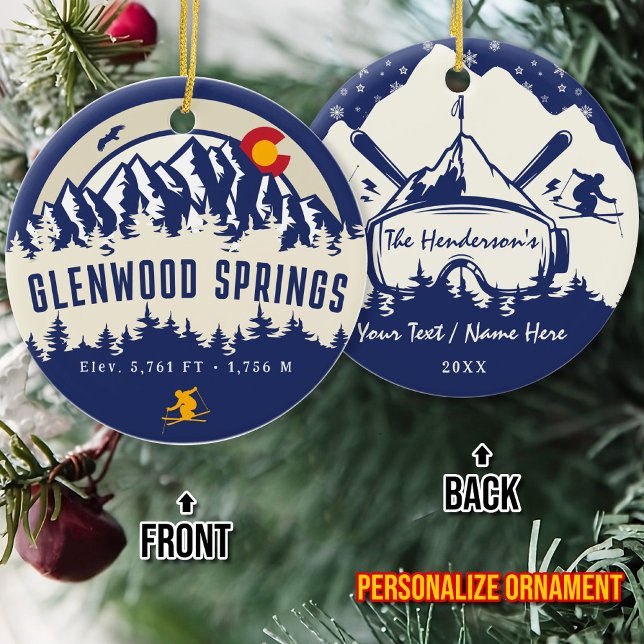 Glenwood Springs Colorado Flag Skifahren Keramik Ornament (Von Creator hochgeladen)