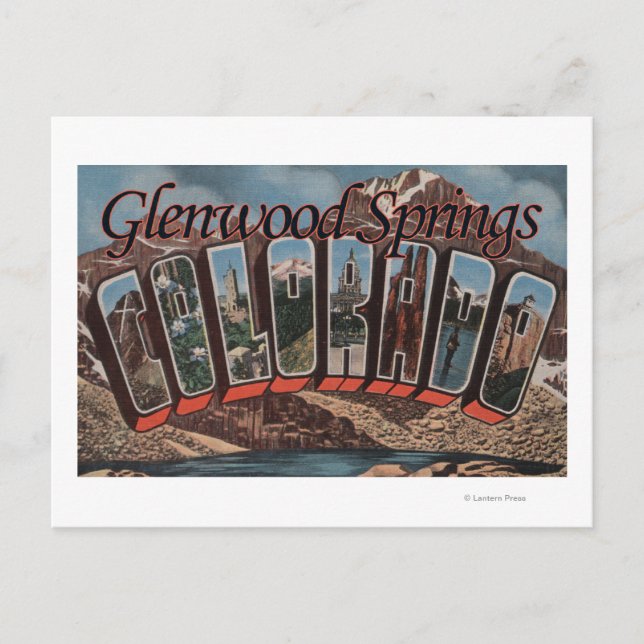 Glenwood Springs, Colorado - Große Buchstabenszene Postkarte (Vorderseite)
