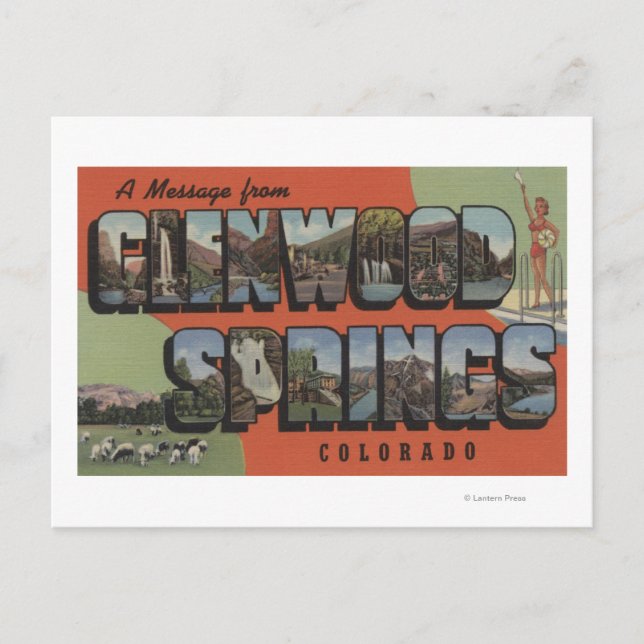 Glenwood Springs, Colorado - Große Buchstabenszene Postkarte (Vorderseite)