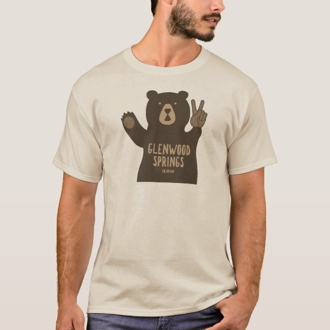 Glenwood Springs Colorado Peace Bear T-Shirt (Vorderseite)