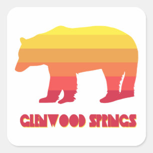 Glenwood Springs Colorado Regenbär Quadratischer Aufkleber