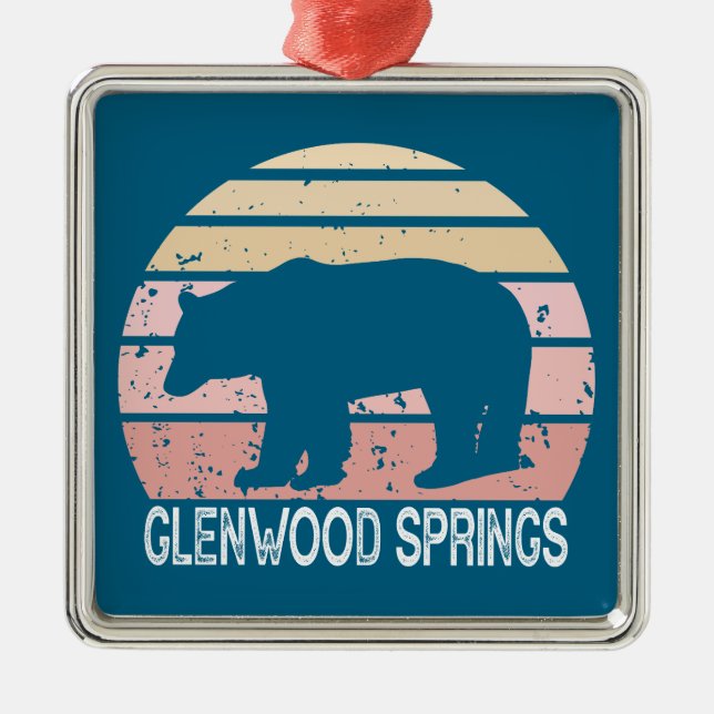 Glenwood Springs Colorado Retro Bear Ornament Aus Metall (Vorne)
