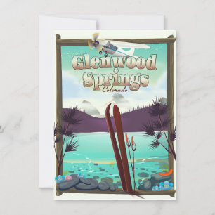 Glenwood Springs Colorado Ski Poster. Einladung