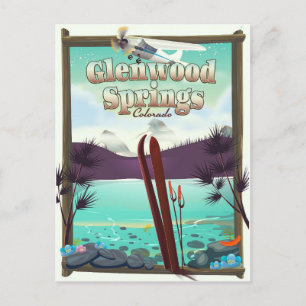 Glenwood Springs Colorado Ski Poster. Postkarte