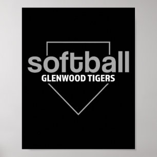 Glenwood Tigers Softball Home Plate  Poster