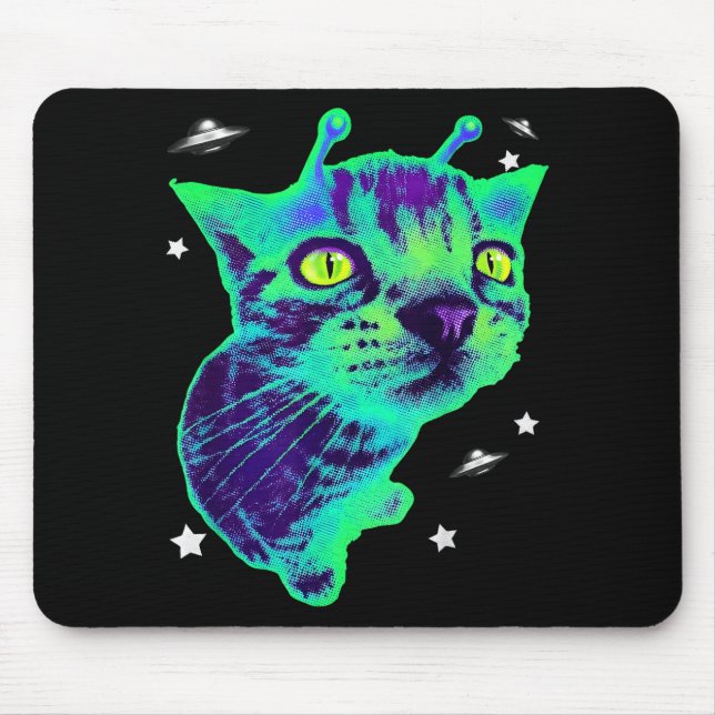 Glerp Glorp Funny Alien Cat Meme Gnarp Cat Silly A Mousepad (Vorne)