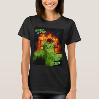 Glerp Glorp Funny Alien Cat Meme Space Cat Humor T-Shirt
