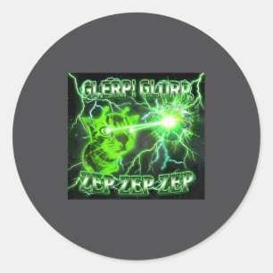 Glerp Glorp Lustiger Außerirdischer Gnarp Katze Lu Runder Aufkleber